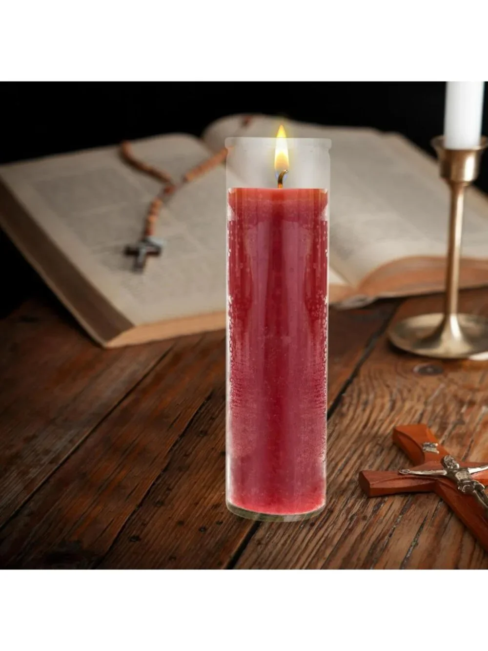 Vigil Prayer Wax Candles - 6 Count Red Devotional 2
